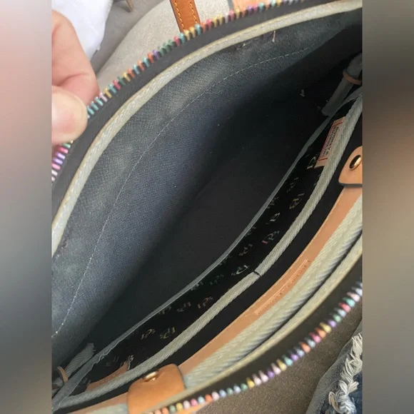 Dooney & Bourke Vintage Brown and Tan Signature Series Collection Shoulder Bag - Picture 6 of 16